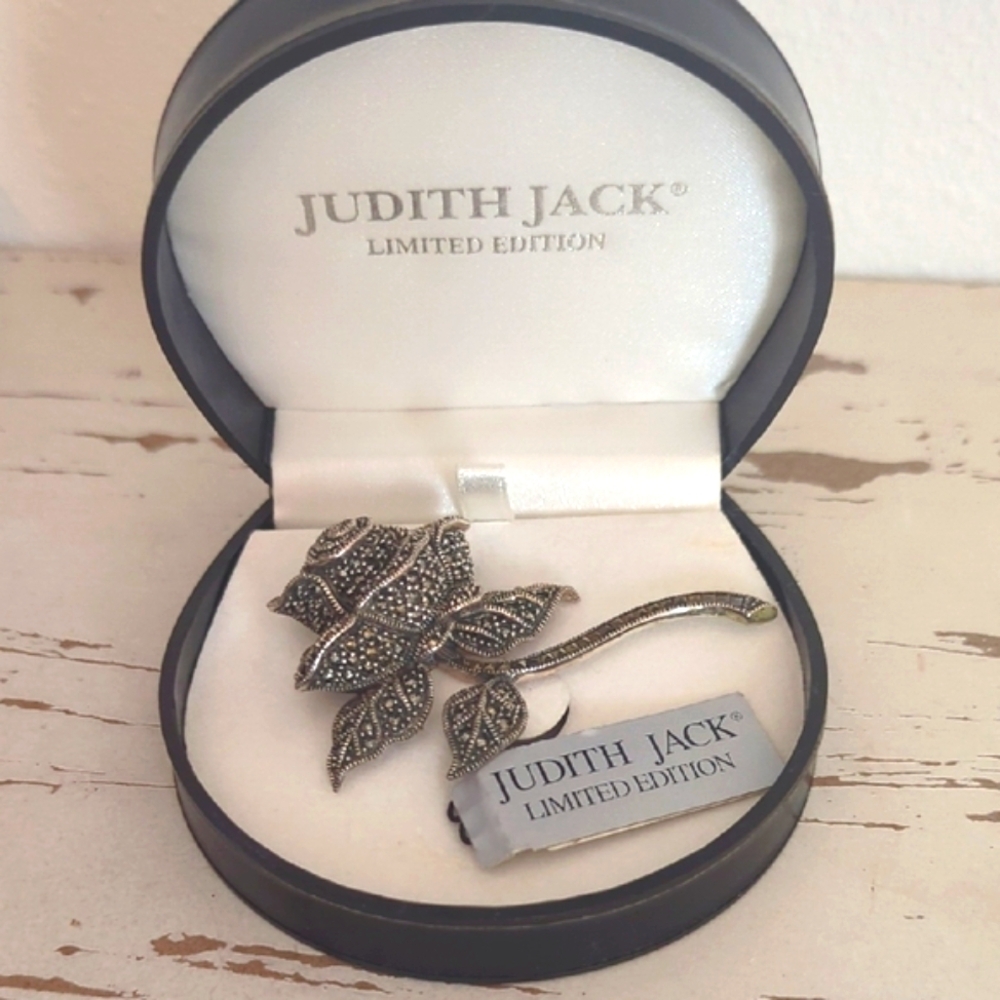 Vintage "Judith Jack" Retired Limited Sterling Silver Marcasite 🌹 - Picture 8 of 11